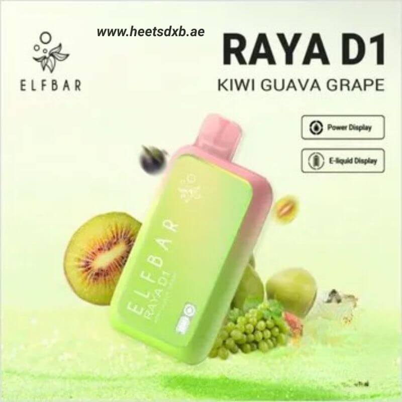 ELFBAR Raya D1 13000 Puffs 50mg Nicotine Kiwi Guava Grape
