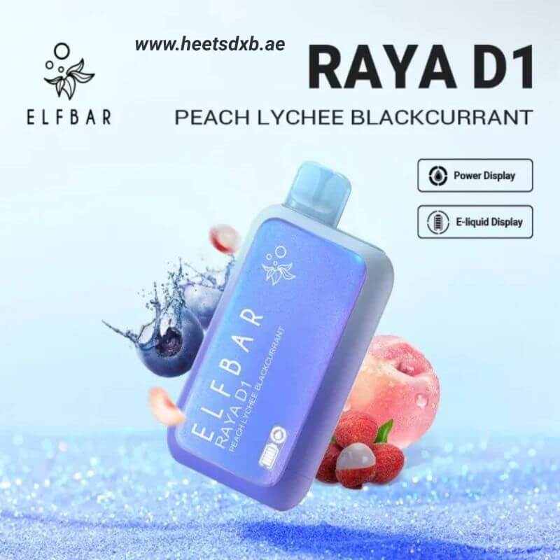 ELFBAR Raya D1 13000 Puffs 50mg Nicotine Peach Lychee Blackcurrant