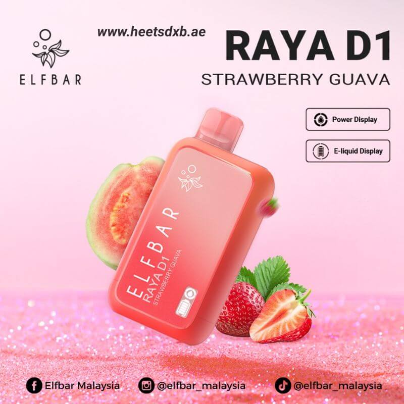 ELFBAR Raya D1 13000 Puffs 50mg Nicotine Strawberry Guava