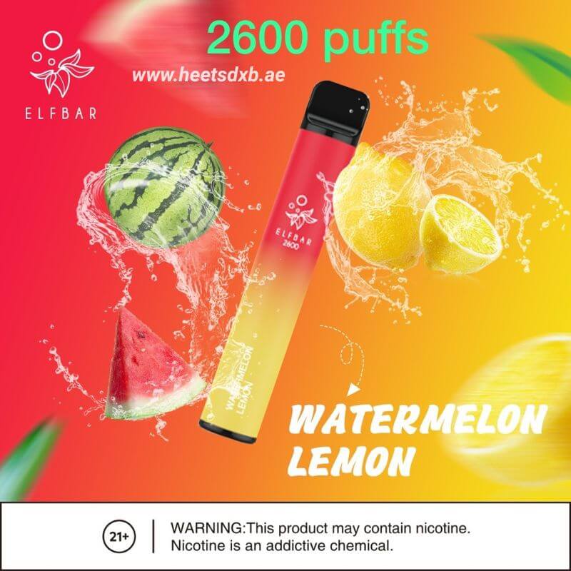 Elf Bar 2600 Puffs 2% nicotine Disposable Vape Watermelon Lemon