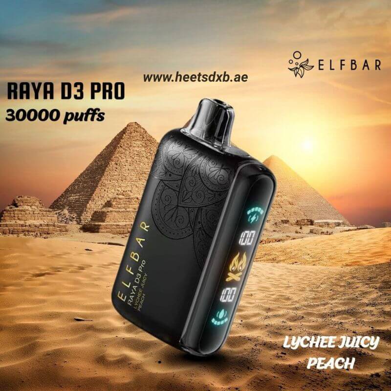 Elf Bar 30000 Puffs Raya D3 Pro Disposable Vape Lychee Juicy Peach