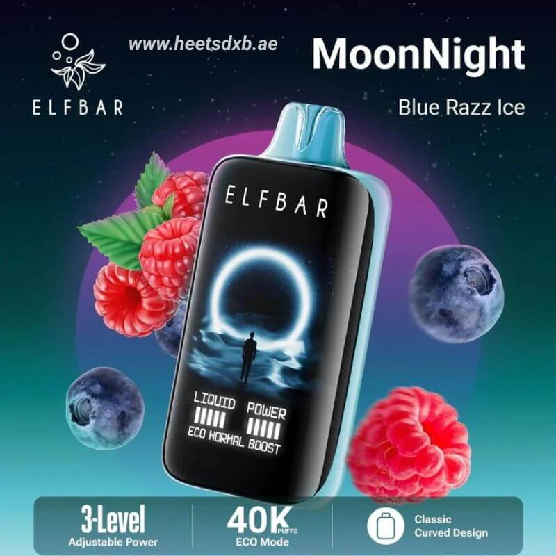Elf bar moon night 40000 puffs 50mg nicotine Blue Razz Ice