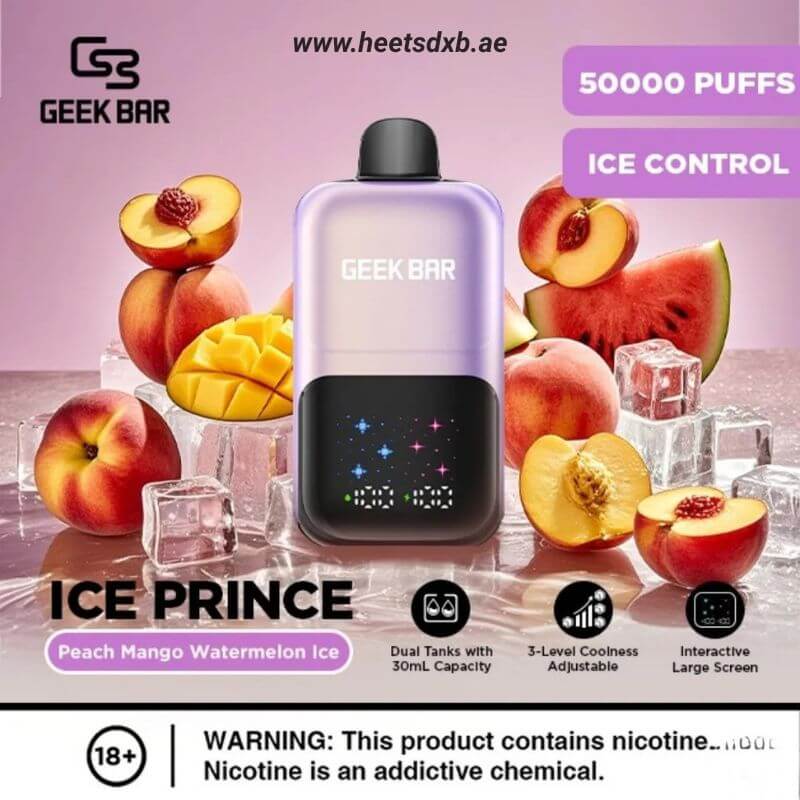 Geek Bar Ice Prince 50000 Puffs Disposable Vape Peach Mango Watermelon Ice