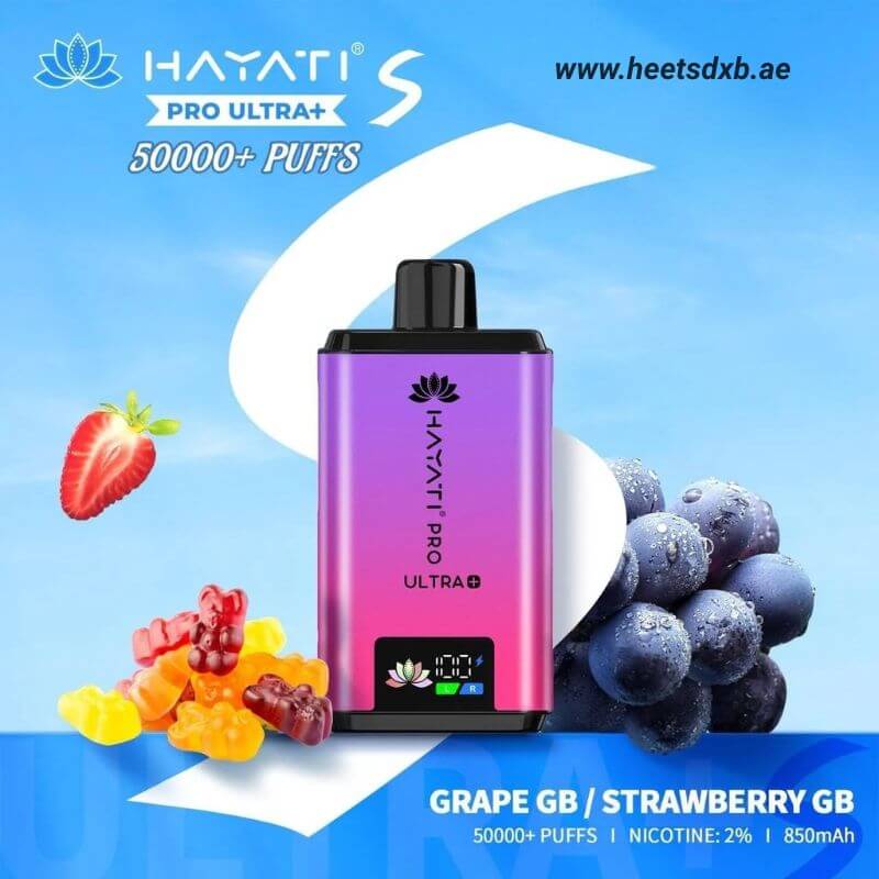 Hayati pro ultra+ S 50000 puffs 20MG nicotine Grape GB / Strawberry GB