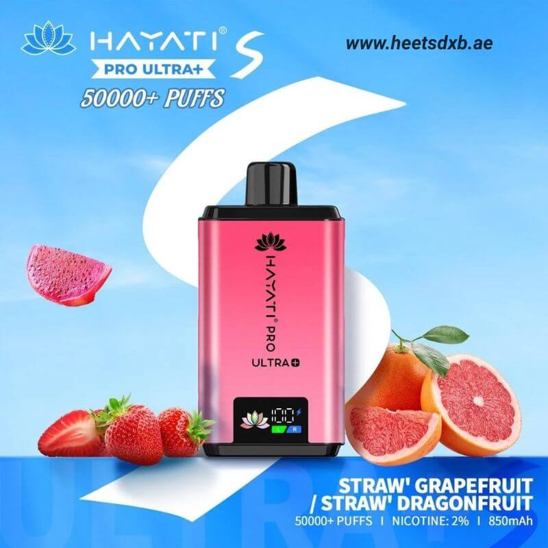 Hayati pro ultra+ S 50000 puffs 20MG nicotine Straw Grapefruit / Straw Dragonfruit