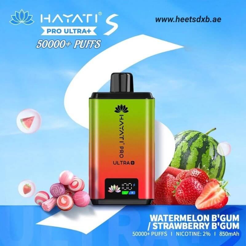 Hayati pro ultra+ S 50000 puffs 20MG nicotine Watermelon B’gum / Strawberry B’gum