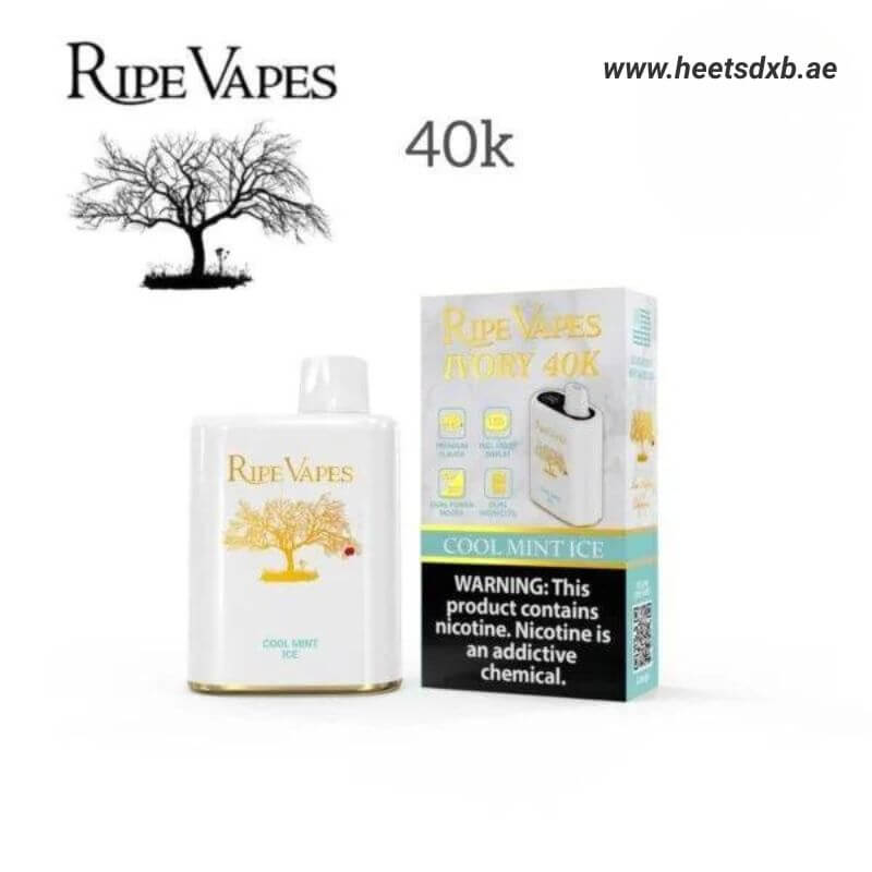 Ripe Vapes IVORY 40000 Puffs Disposable Vape  Cool Mint Ice