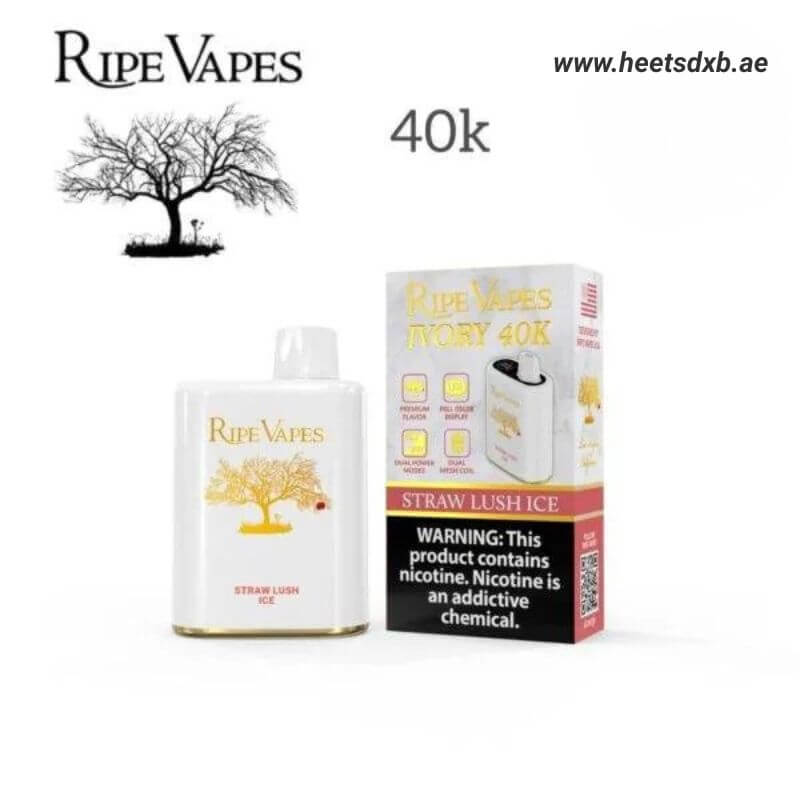 Ripe Vapes IVORY 40000 Puffs Disposable Vape Straw Lush Ice (Strawberry Watermelon Ice)