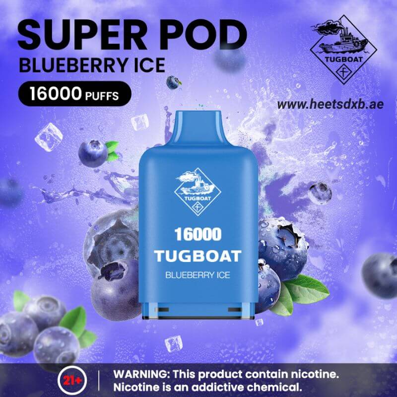 Tugboat Super 16000 Pod Cartridges Disposable Vape Blueberry Ice