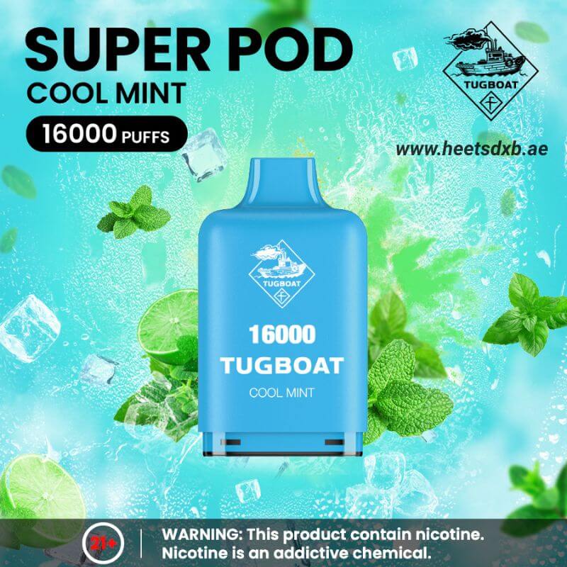 Tugboat Super 16000 Pod Cartridges Disposable Vape Cool Mint