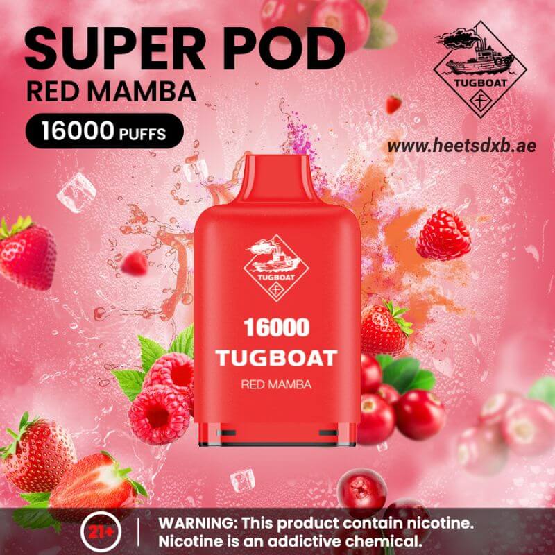 Tugboat Super 16000 Pod Cartridges Disposable Vape Red Mamba