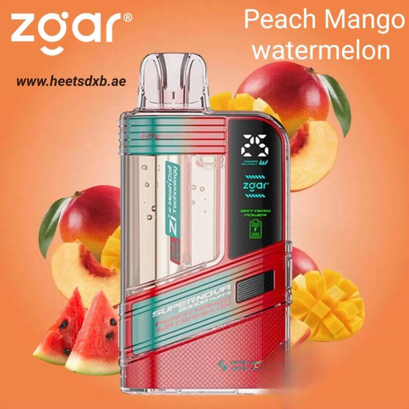 Zgar Supernova 30000 Puffs Disposable Vape 20mg Peach mango Watermelon