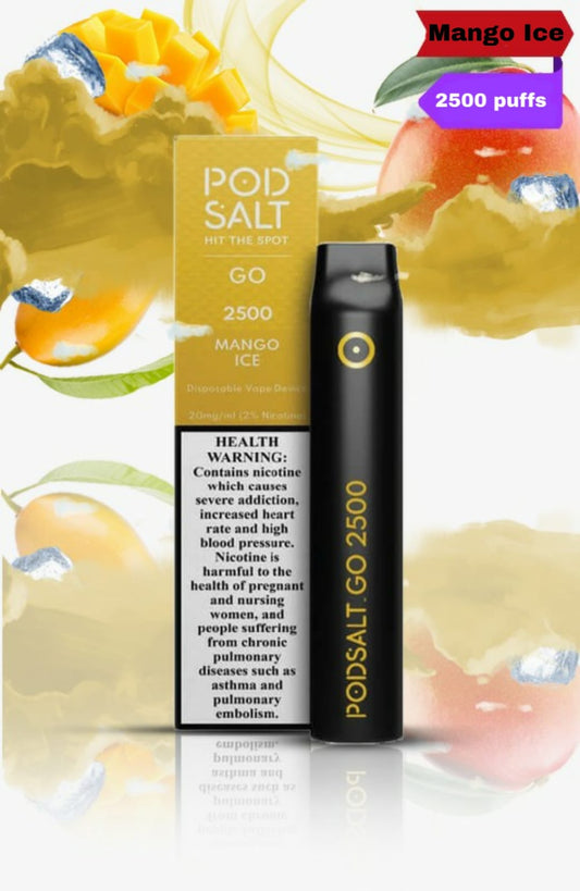 How Long Does POD SALT GO MANGO ICE 2500 Puff Last on One Charge? In Dubai
