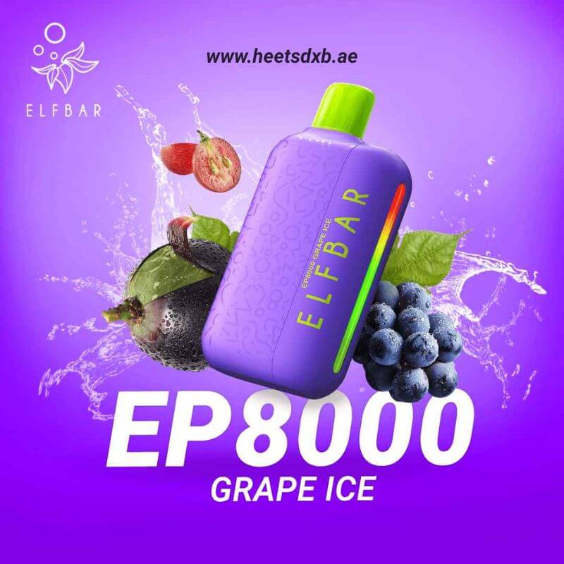 ELF BAR EP8000 Puffs 20MG & 50MG Nicotine Grape Ice