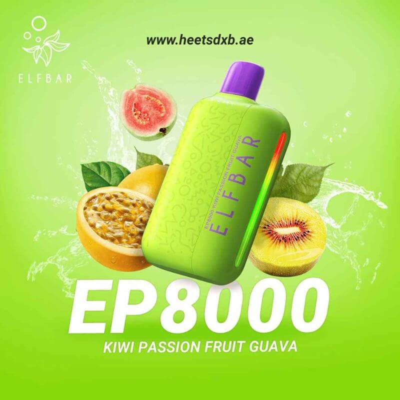 ELF BAR EP8000 Puffs 20MG & 50MG Nicotine Kiwi Passion Fruit Guava