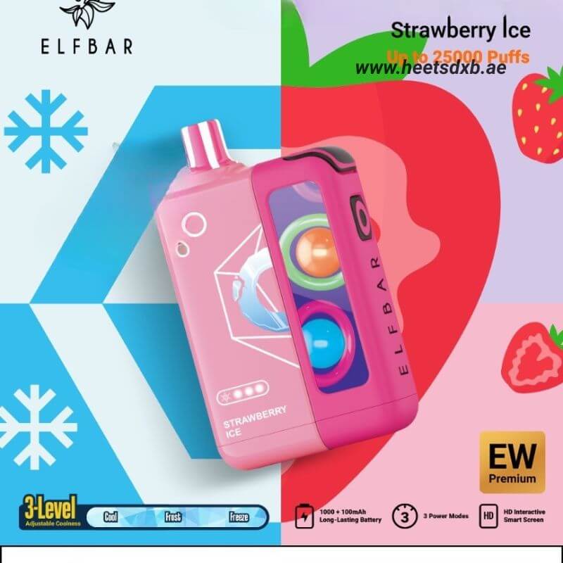 Elf Bar ew premium 25000 Puffs Disposable Vape in Dubai Strawberry Ice

