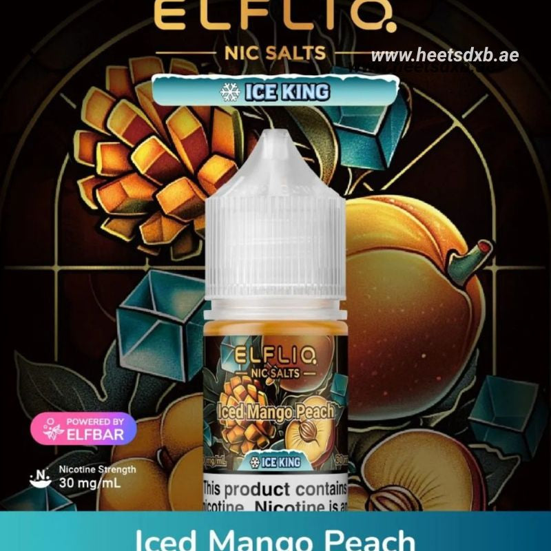 Elfliq Saltnic E-liquid 30MG in Dubai Iced Mango Peach
