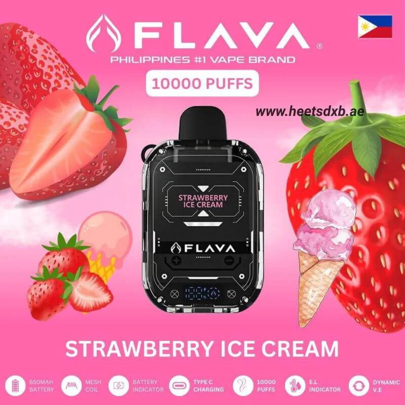 Flava Nimmbox 10000 Puffs Disposable Vape In Dubai Strawberry Ice Cream