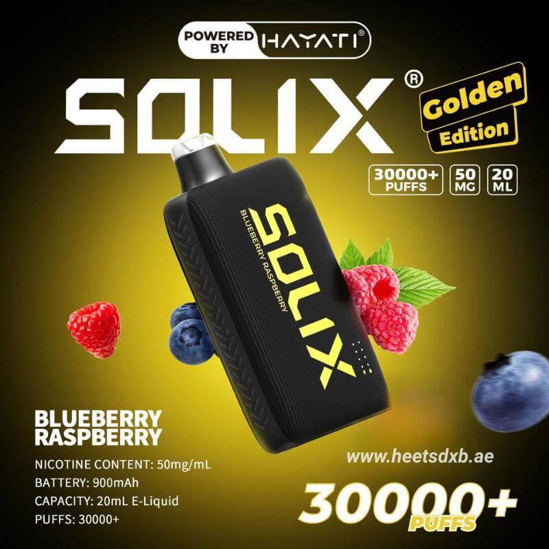 Hayati Solix 30000 Puffs 50MG Nicotine Disposable Vape Blueberry Raspberry