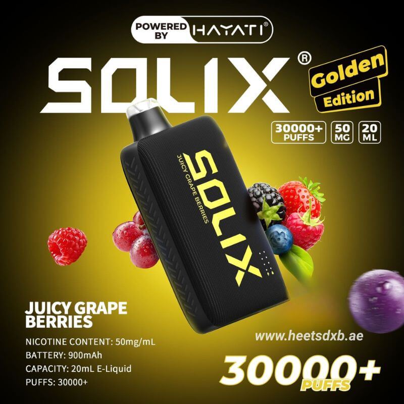 Hayati Solix 30000 Puffs 50MG Nicotine Disposable Vape Juicy Grape Berries 