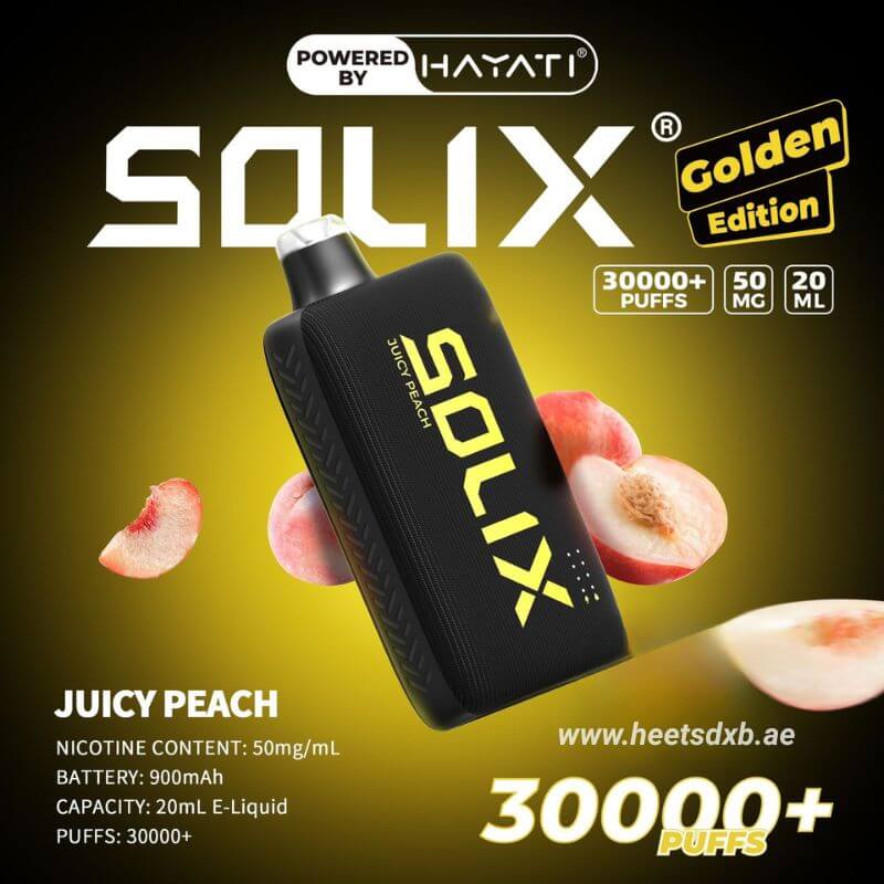 Hayati Solix 30000 Puffs 50MG Nicotine Disposable Vape Juicy Peach 