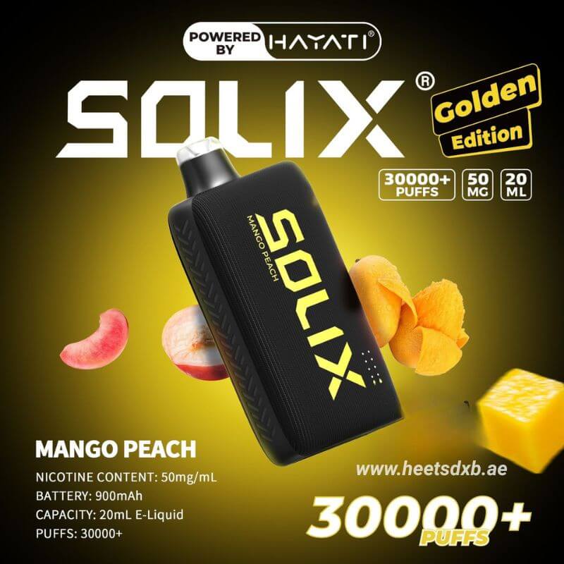 Hayati Solix 30000 Puffs 50MG Nicotine Disposable Vape Mango Peach