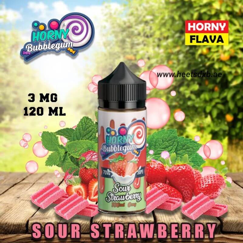 Horny Flava 120ml E-Liquid in Dubai Sour Strawberry

