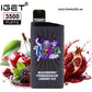 IGET Bar 3500 Puffs Disposable Vape Blackberry Cherry Pomegranate Ice