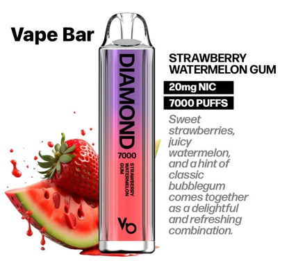 VAPES BARS DIAMOND 7000 PUFFS STRAWBERRY WATERMEON GUM