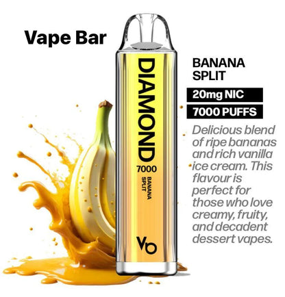 VAPES BARS DIAMOND 7000 PUFFS BANANA SPILT