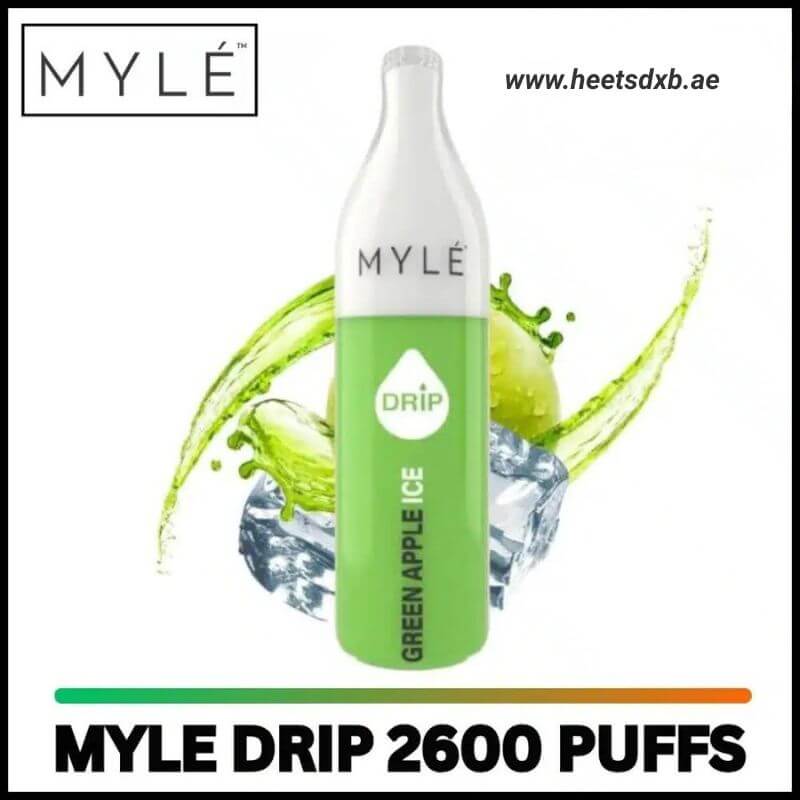 Myle Drip 2600 Puffs 2% Disposable Vape in Dubai Green Apple Ice