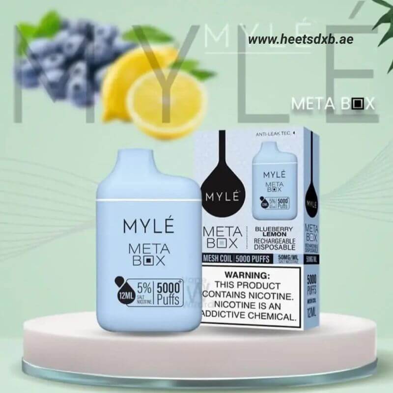 Myle Meta Box 2% & 5% nicotine 5000 Puffs Blueberry Lemon
