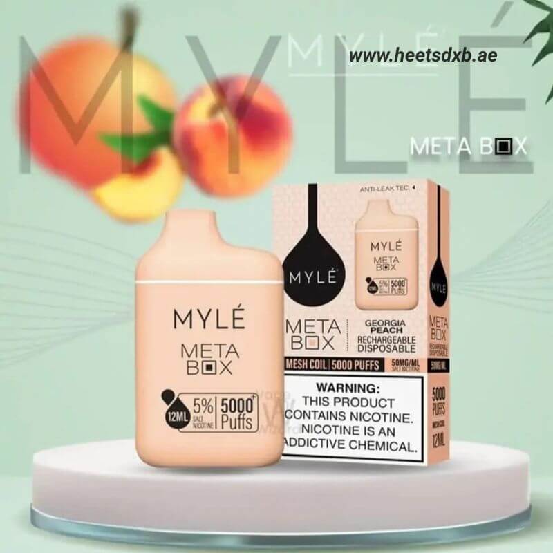Myle Meta Box 2% & 5% nicotine 5000 Puffs Georgia peach
