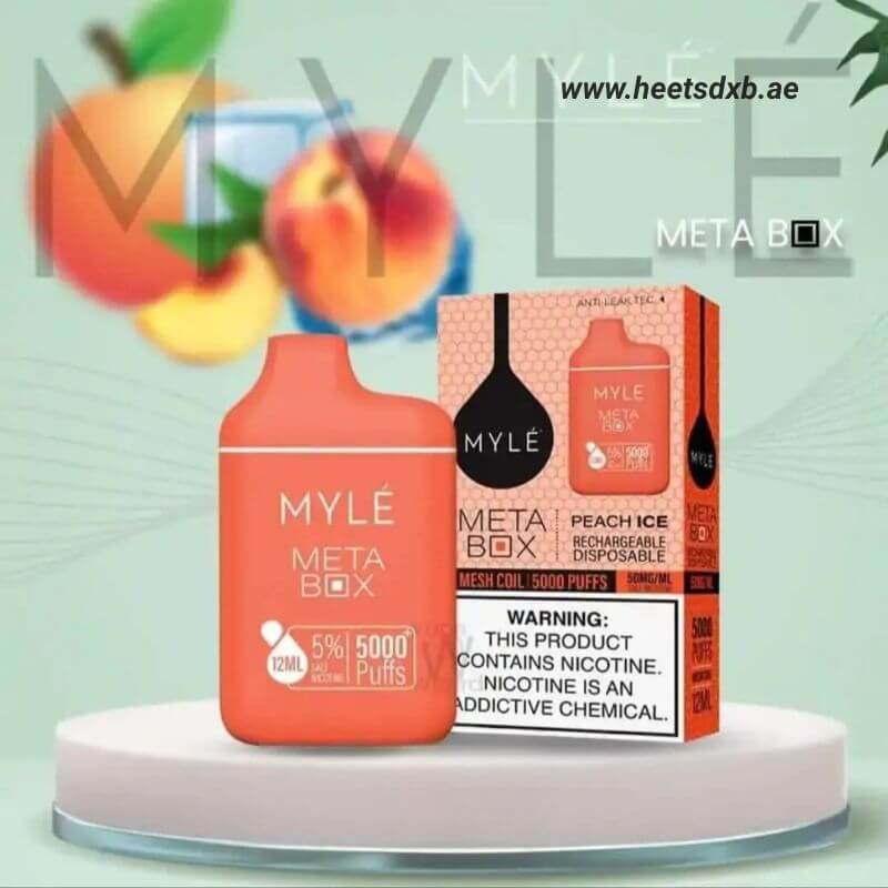 Myle Meta Box 2% & 5% nicotine 5000 Puffs Peach Ice
