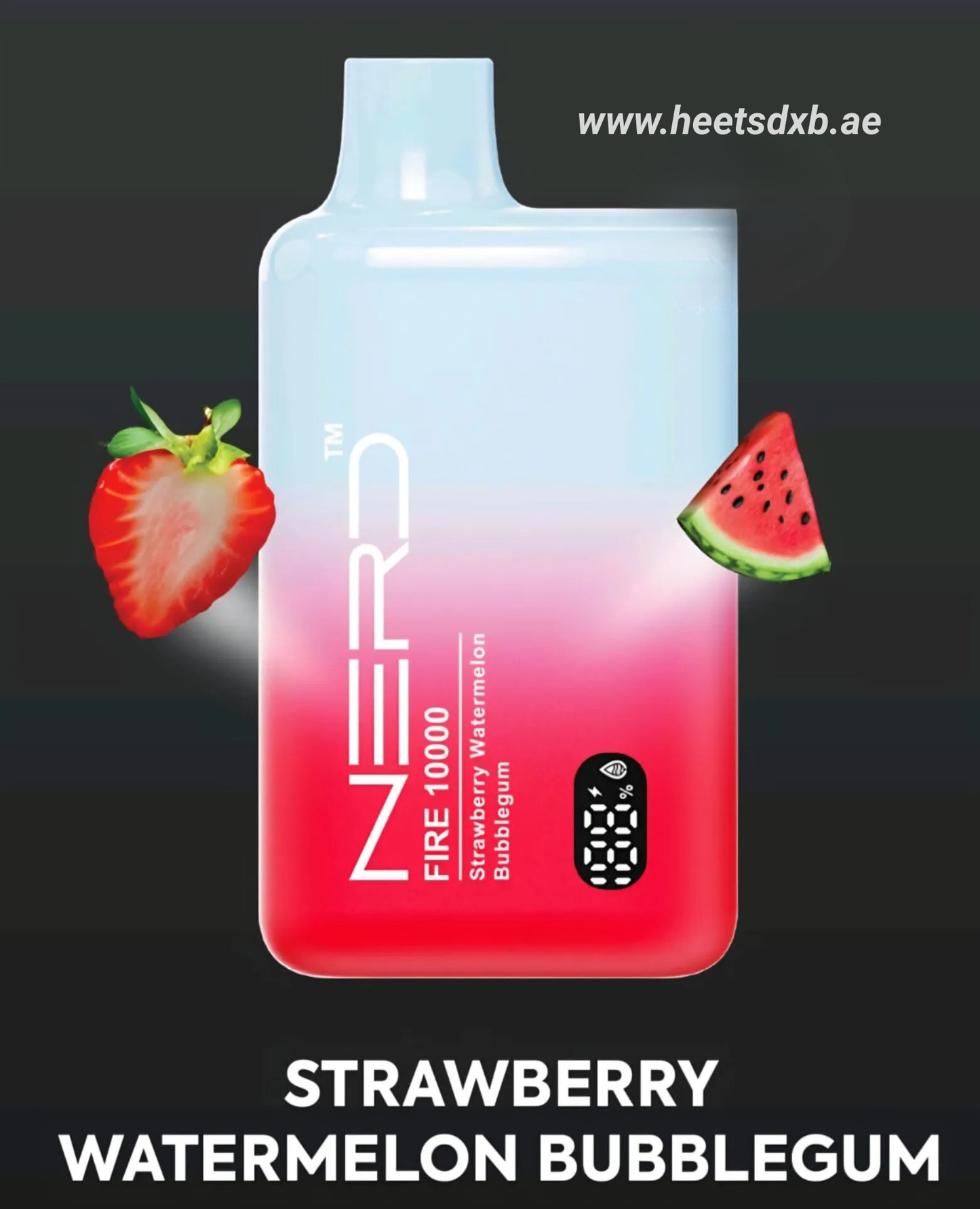 Nerd Fire 10000 Puffs 20mg Disposable Vape In Dubai Strawberry Watermelon Bubblegum