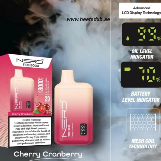 Nerd Fire 8000 Puffs Disposable Vape In Dubai Cherry Cranberry
