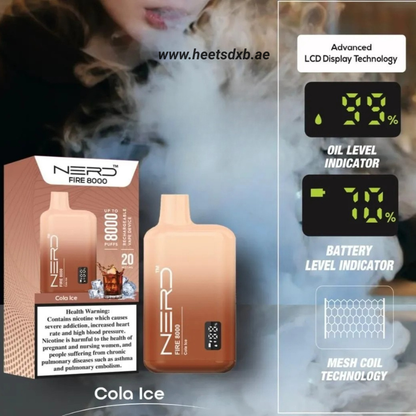 Nerd Fire 8000 Puffs Disposable Vape In Dubai Cola Ice

