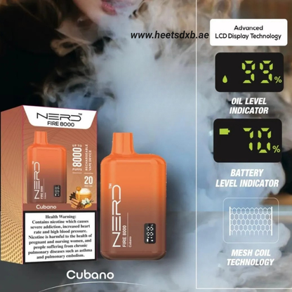 Nerd Fire 8000 Puffs Disposable Vape In Dubai Cubano
