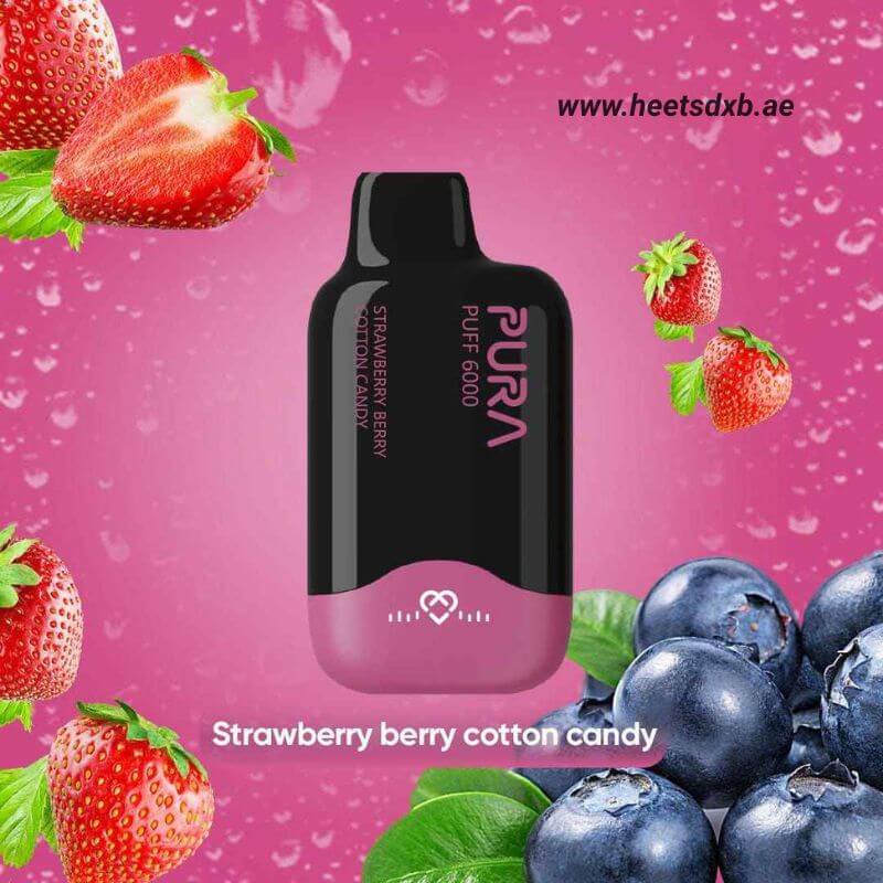 PURA 6000 Puffs 20MG Disposable Vape in Dubai Strawberry Berry Cotton Candy