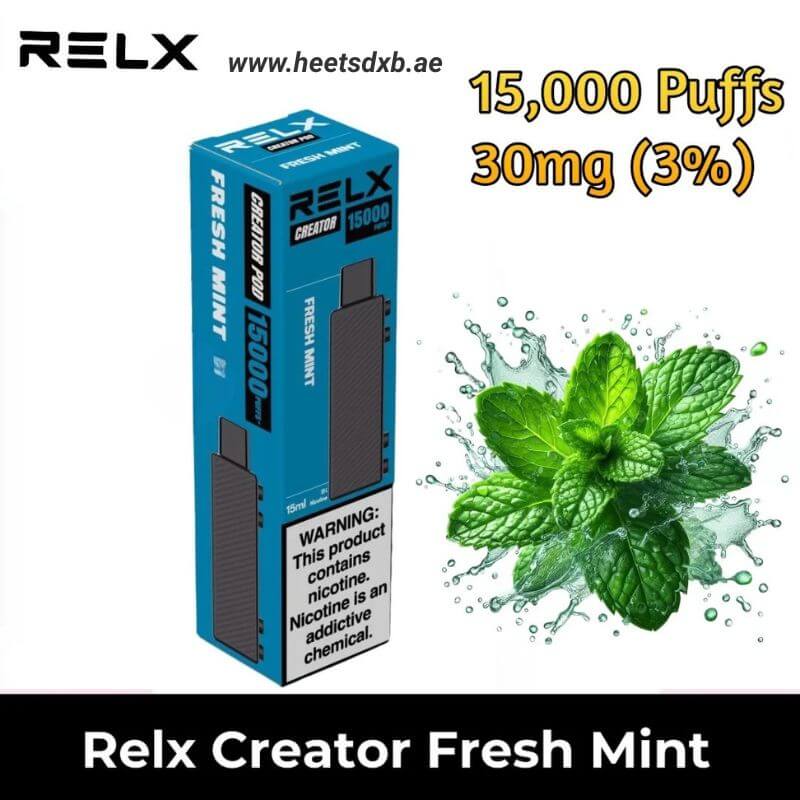 Relx Creator Extra Pods 1pcs Pack Fresh Mint 15000 Puffs