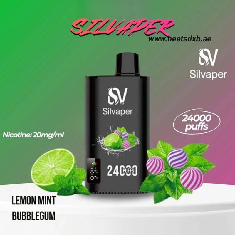 SILVAPER 24000 Puffs 20MG Nicotine Disposable Vape in Dubai Lemon Mint Bubblegum
