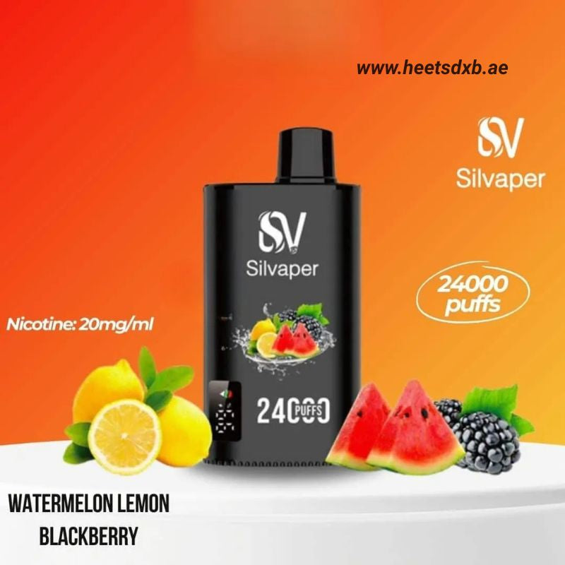 SILVAPER 24000 Puffs 20MG Nicotine Disposable Vape in Dubai Watermelon Lemon Blackberry
