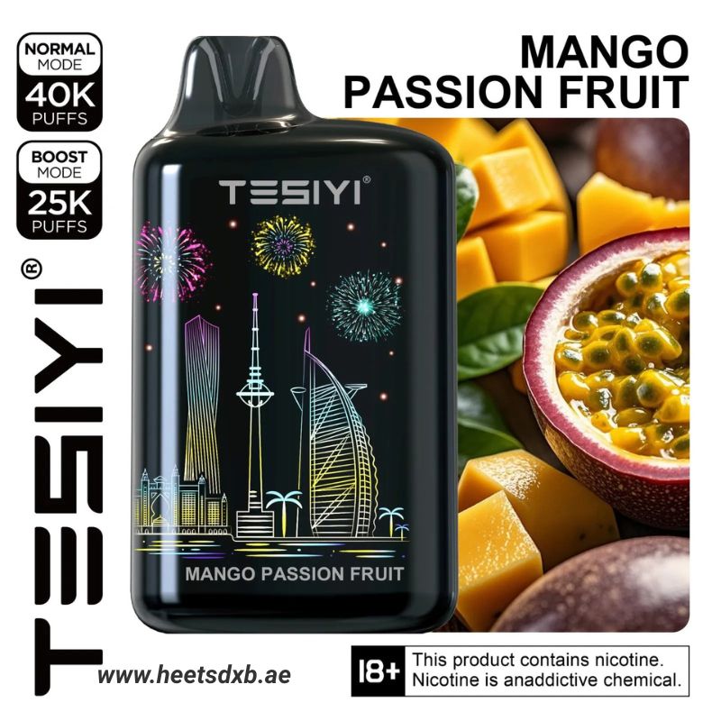 TESIYI ULTRA MAX 40000 Puffs Disposable Vape 50MG In Dubai Mango Passion Fruit
