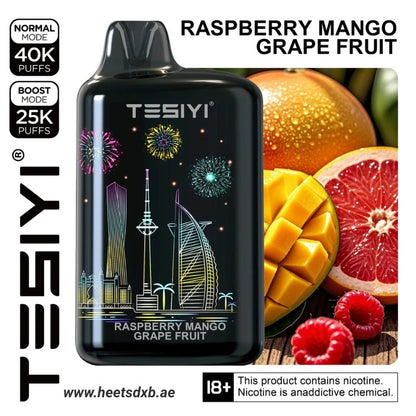 TESIYI ULTRA MAX 40000 Puffs Disposable Vape 50MG In Dubai Raspberry Mango Grape Fruit
