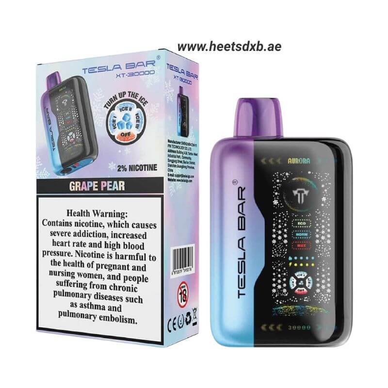 Tesla Bar XT 30000 Puff Disposable Vape in Dubai GRAPE PEAR