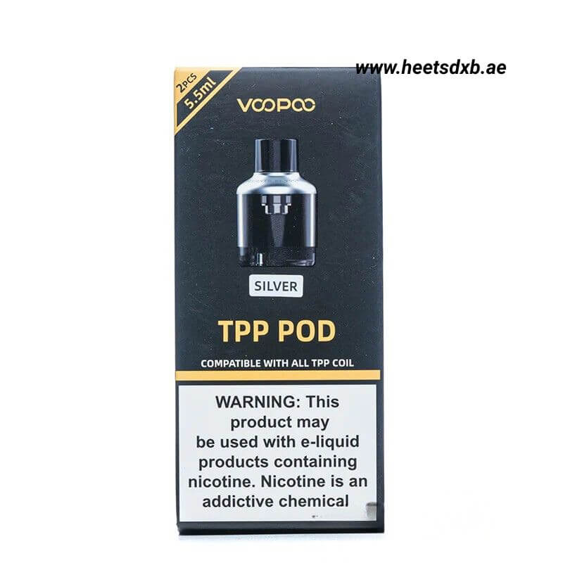 VOOPOO TPP Empty Pods 5.5ml Replacement Pods in Dubai Silver