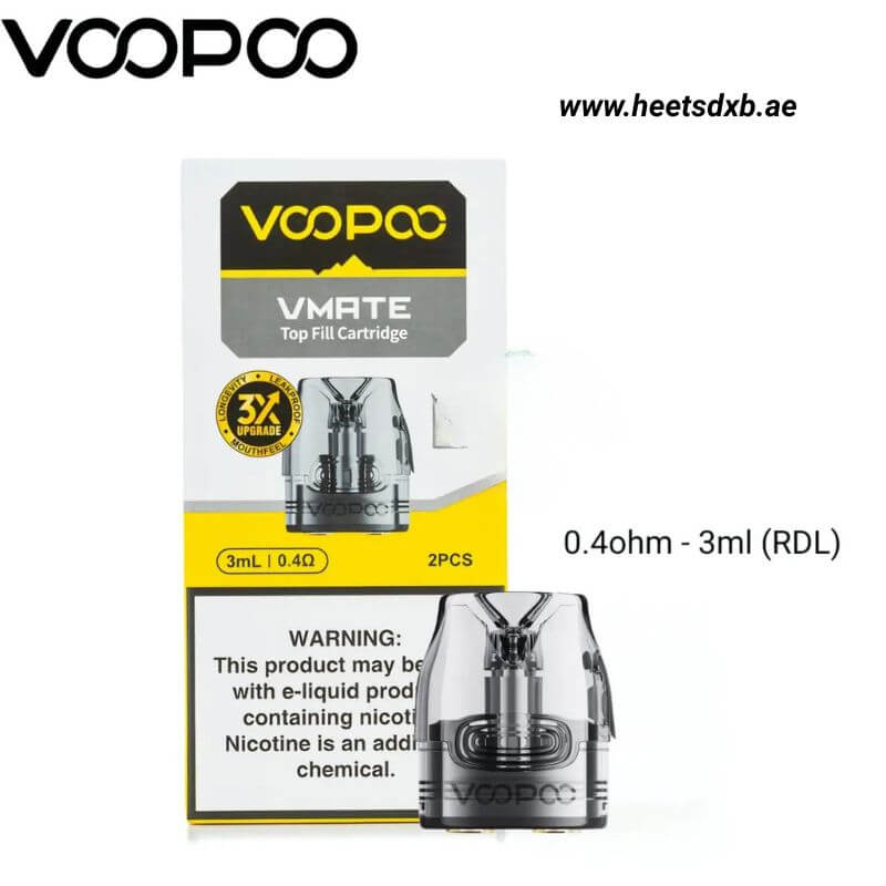 VOOPOO Vmate V2 Empty Pod Cartridge 3ml In Dubai 0.4Ω (Top Fill RDL)