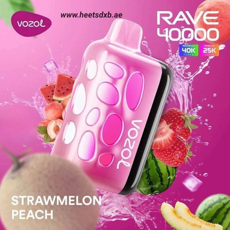 VOZOL RAVE 40000 Puffs Disposable Vape In Dubai Strawmelon Peach
