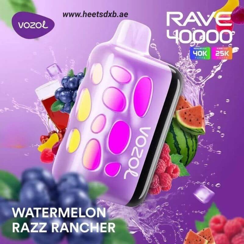 VOZOL RAVE 40000 Puffs Disposable Vape In Dubai Watermelon Razz Rancher
