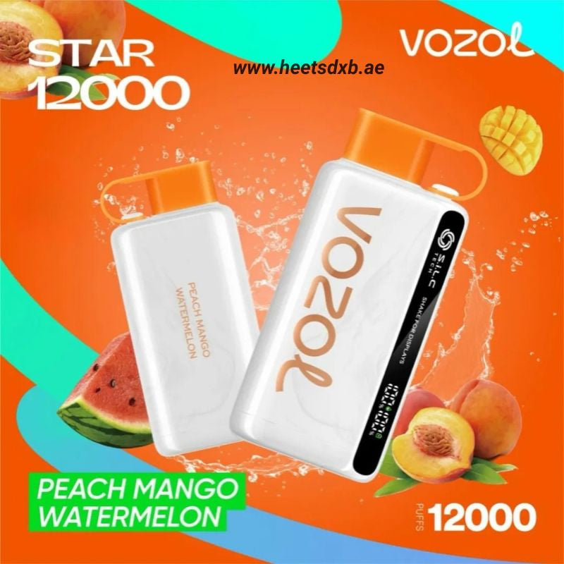 VOZOL STAR 12000 Puffs Disposable Vape in Dubai Peach  Mango Watermelon
